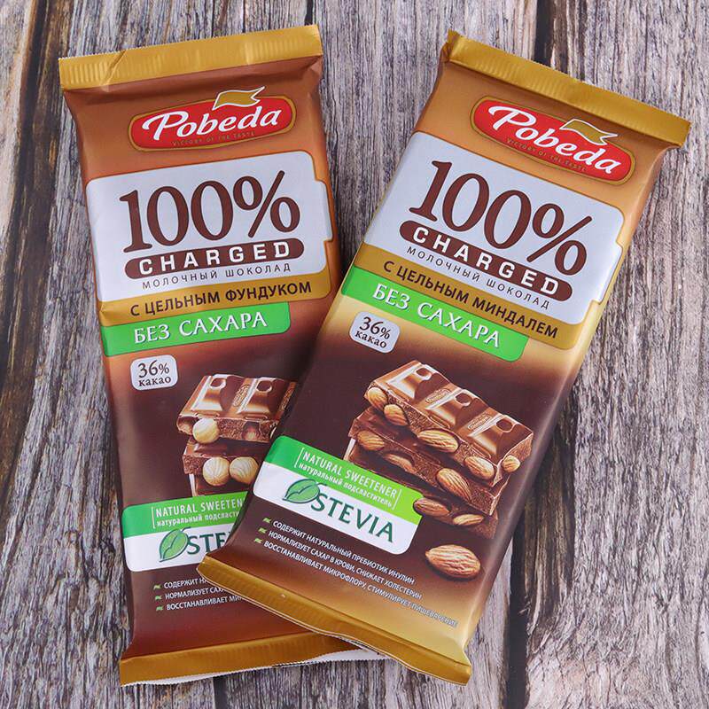 俄罗无原装进口巧可胜0蔗糖整榛仁杏仁黑巧力糖黑克XYQ巧纯斯可可