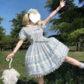 洛丽塔裙子lolita佩尔塔莉古董感天丝娃娃Lolita短袖 公主连衣裙op