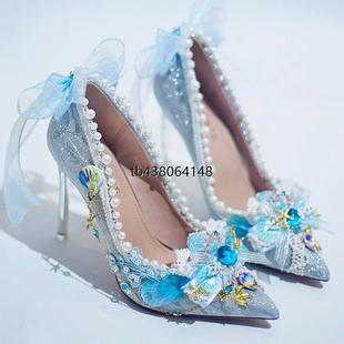 恋与深空祁煜鱼推保镖小姐海神新娘人鱼细闪18岁成人礼高跟lo婚鞋