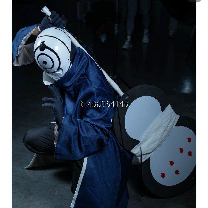 火影忍者带土cos服宇智波cosplay团扇衣服套装三眼白发光面具全套