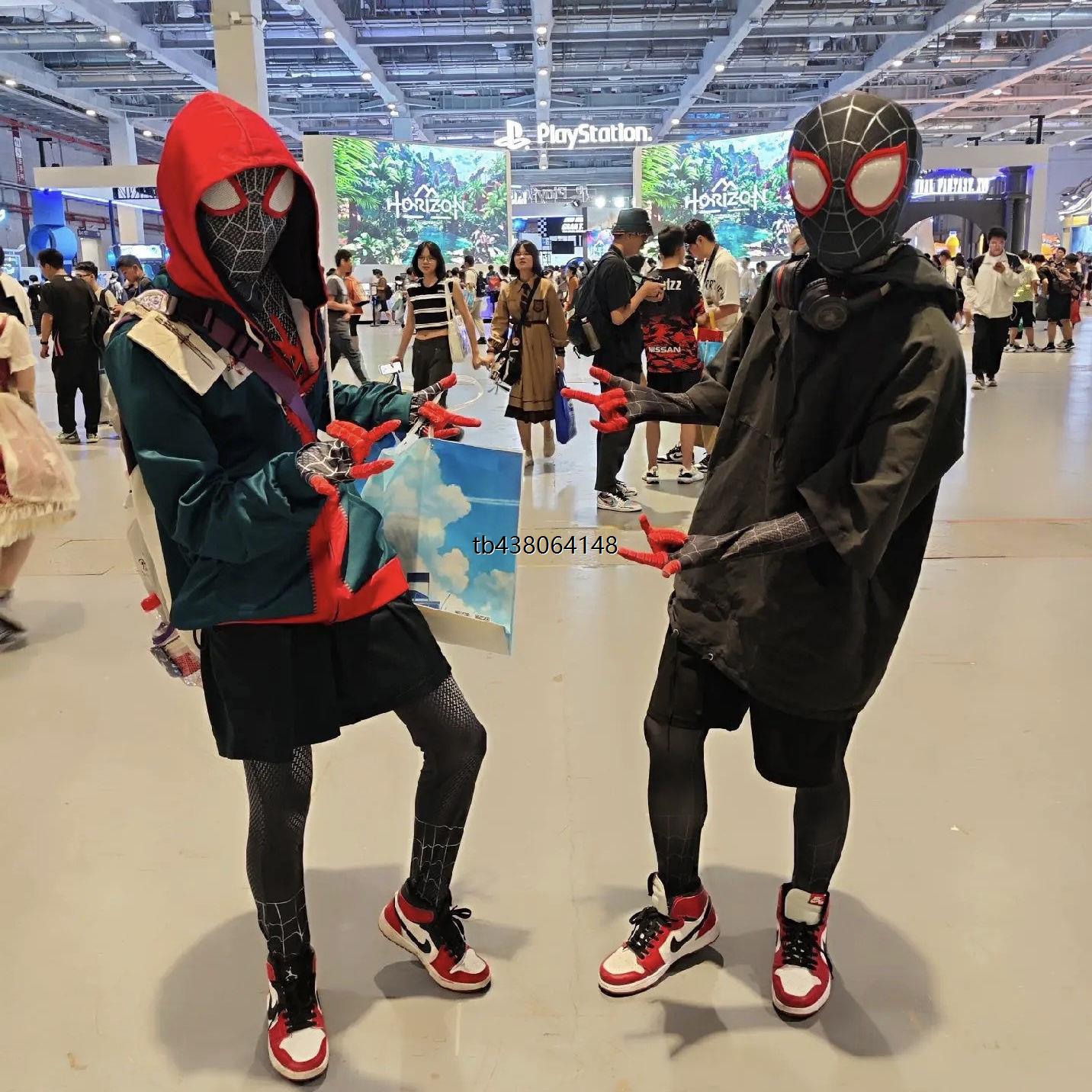 迈尔斯蜘蛛侠连体紧身衣男孩战衣成人套装cos服万圣节儿童表演服
