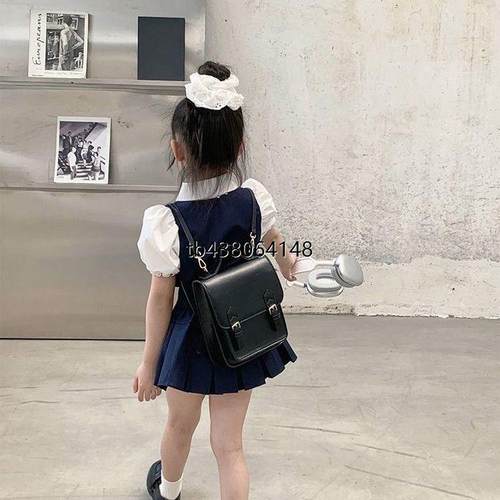 女童夏季2025新款jk学院风套装宝宝洋气夏装英伦短袖套裙两件套潮