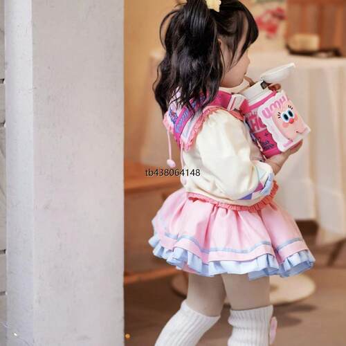小猪佩奇Jk套装2025春秋季新款女童卡通套装百褶裙子洋气生日送礼