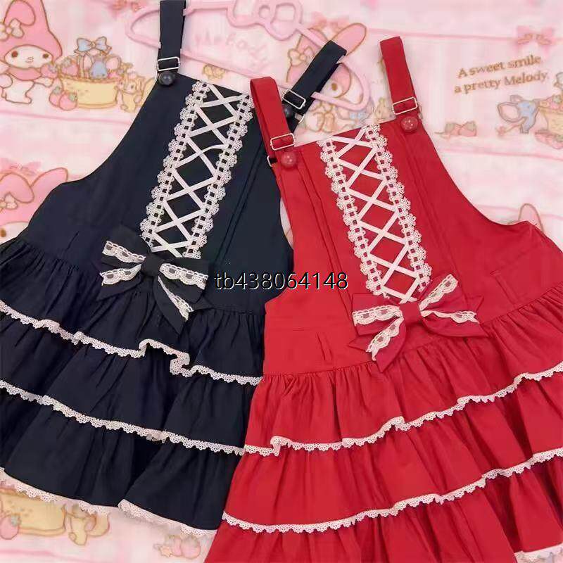 软妹连衣裙lolita古早昭和蛋糕三层裙摆背带裙衬衫套装萝莉闺蜜