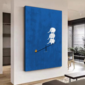 小众手绘油画意式 饰画卡通艺术抽象玄关儿童房挂画 极简客厅大象装