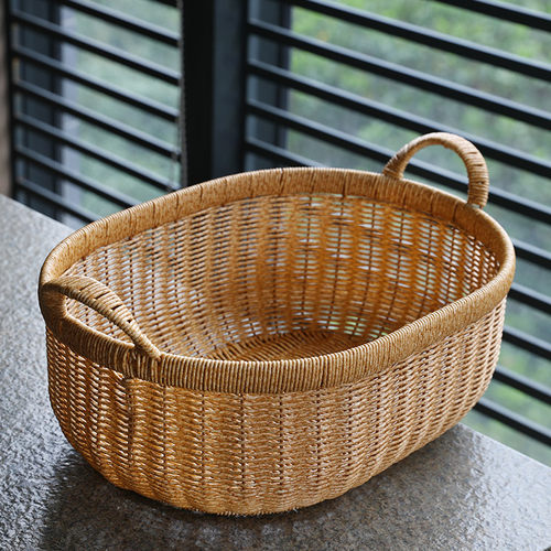 家好点水果篮仿藤编织收纳筐大号
