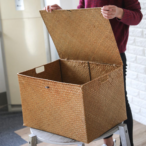 家好点草编收纳箱大容量储物箱