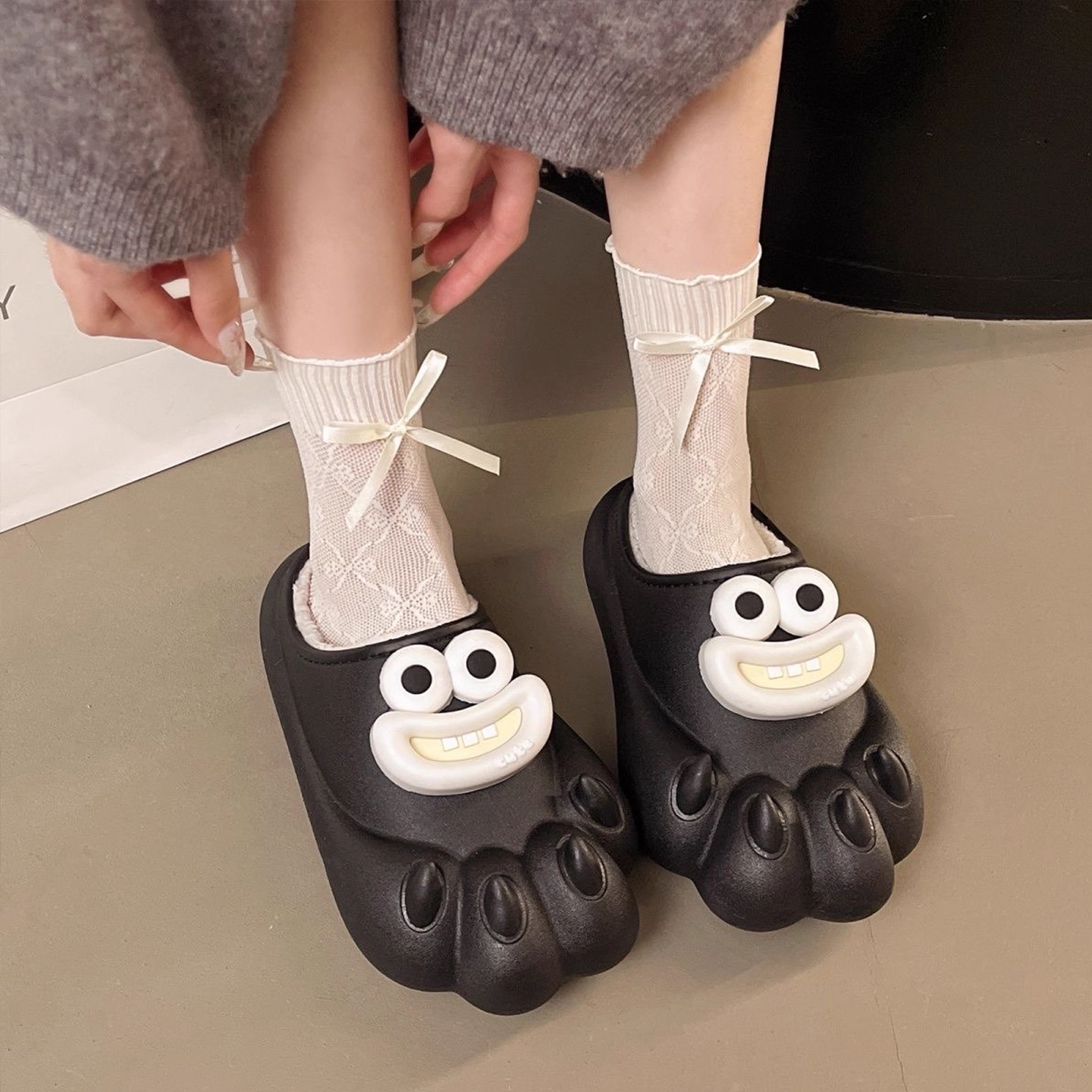 可爱卡通洞洞鞋女外穿秋冬2025新款加绒加厚底防滑防臭包头拖鞋女,居家布艺,居家棉拖/棉鞋,淘宝优惠券,粉丝福利购,淘宝优惠卷