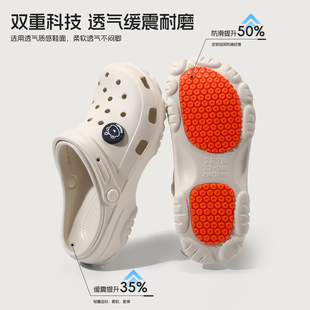 大码洞洞鞋男夏季新款户外穿防滑防臭沙滩凉鞋休闲两用包头拖鞋男