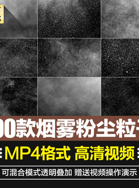 高清4K粉尘白色颗粒烟雾漂浮灰尘粒子AE合成PR特效果动画视频素材