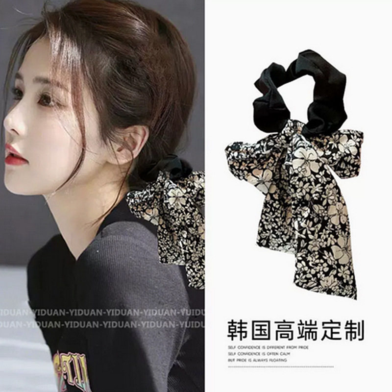 简约气质蝴蝶结头绳女生2023年新款高级感发圈飘带发绳扎马尾发带