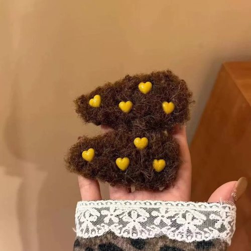 韩系甜美可爱秋冬撞色毛绒发卡