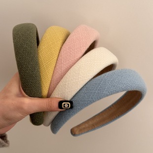 秋冬发箍鹅黄百搭女发带头箍小清新式布艺天顶百搭高颅柠檬草发饰