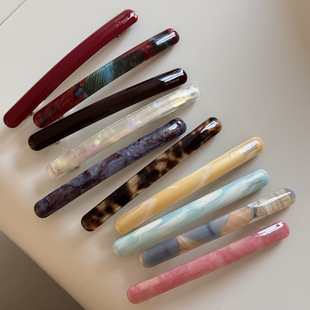 细长一字醋酸发夹侧边夹简约百搭温柔发卡夹马尾碎弹簧夹发饰新款