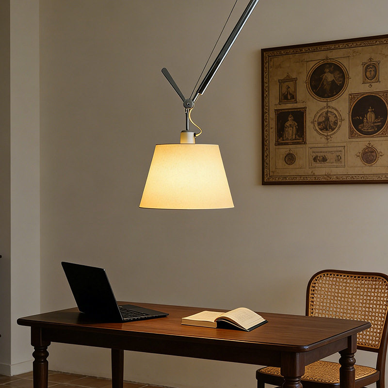 北欧长杆摇臂餐厅吊灯包豪斯中古风设计可移位阅读灯灯具灯饰