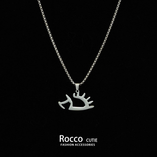 赵雷同款的小刺猬项链钛钢不掉色音乐节配饰应援物料挂件吊坠饰品