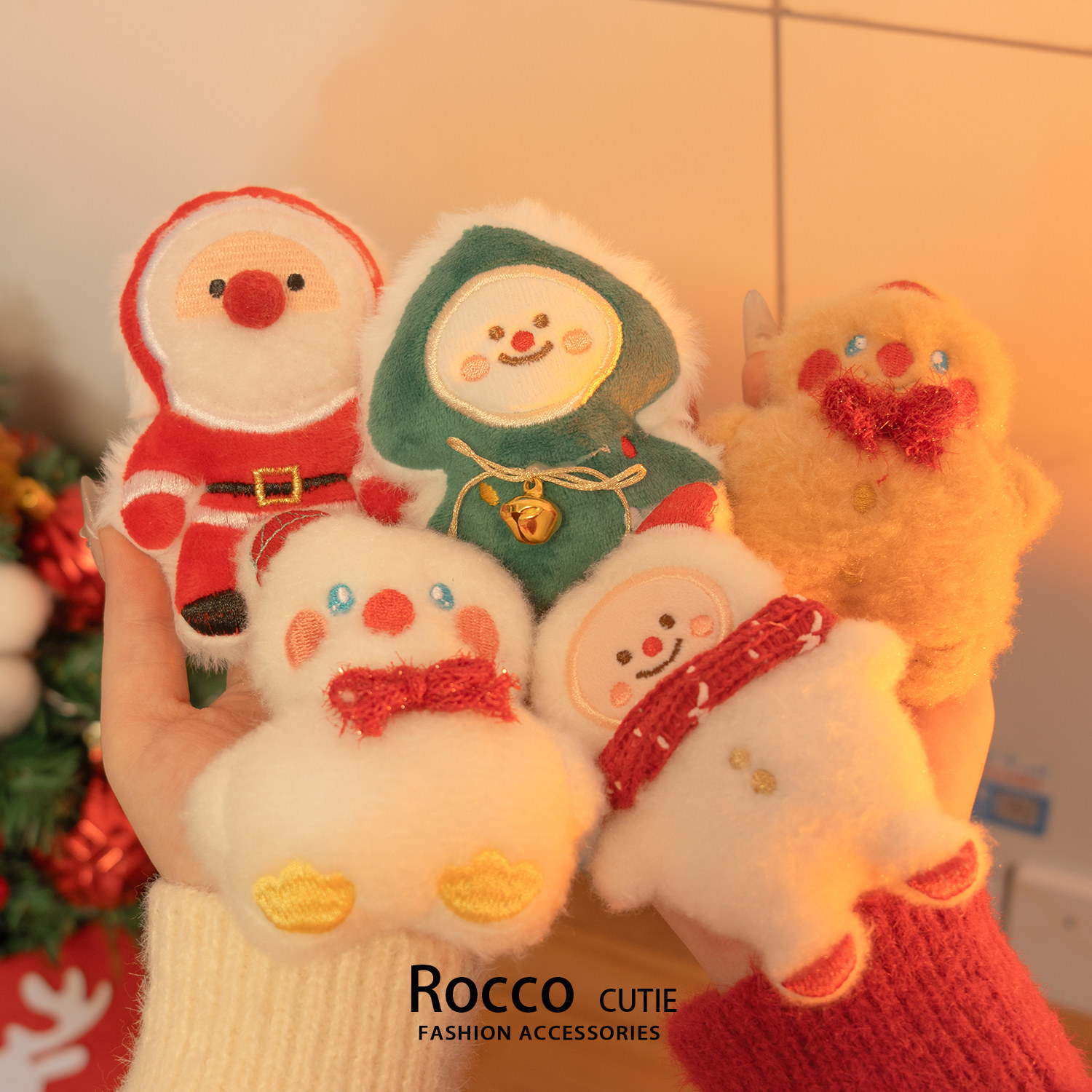 圣诞节新款毛绒胸针麋鹿老人圣诞树卡通别针玩偶挂件装饰配饰礼品