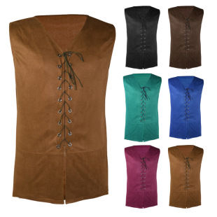 朋克系带复古马甲现货 哥特式 2023跨境爆款 亚马逊ebay中世纪服装