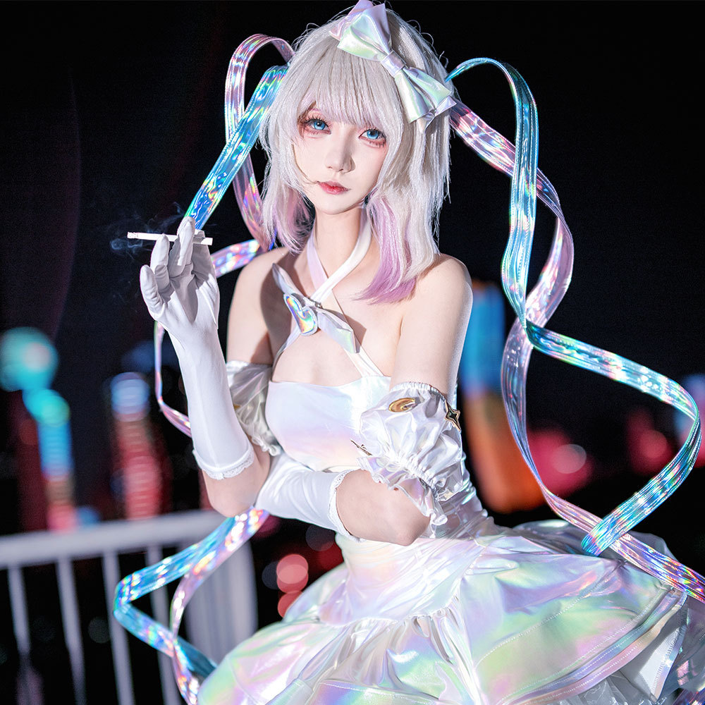 主播女孩超天酱cos服Kangel万圣节cosplay全套连衣裙泡泡袖图片