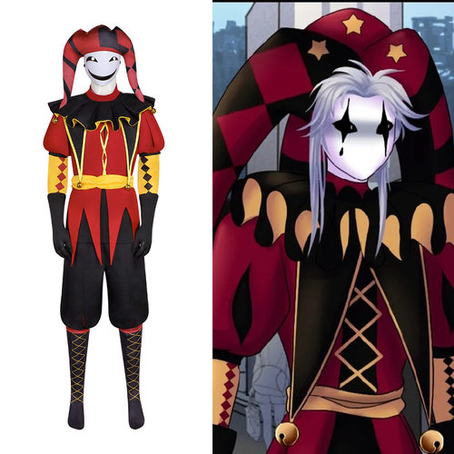 怪胎马戏团harlequincos服小h角色扮演pierrotcosplay表演服