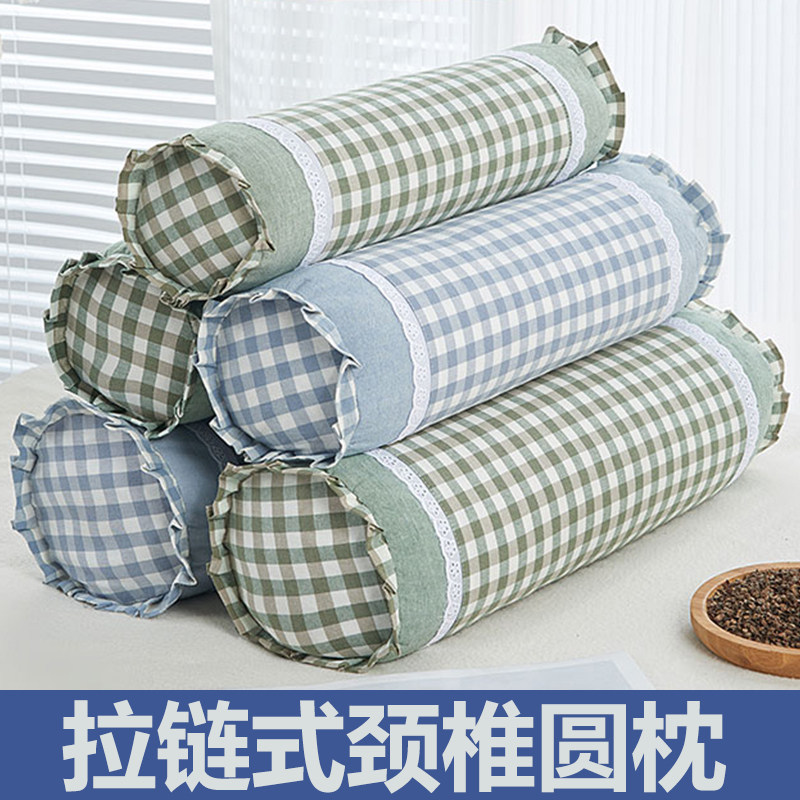 全荞麦决明子圆枕头颈椎睡觉专用颈枕劲椎睡眠枕圆柱糖果助护硬枕