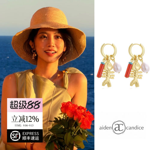 aidencandice极简时尚吊坠耳圈