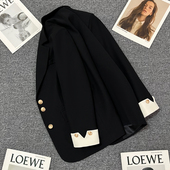 新款 小西装 外套女2025春秋季 黑色小个子休闲气质高级感炸街小西服