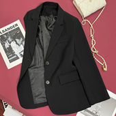 女士黑西服外套正装 西装 外套女2025春秋长袖 大学生职业面试工作服