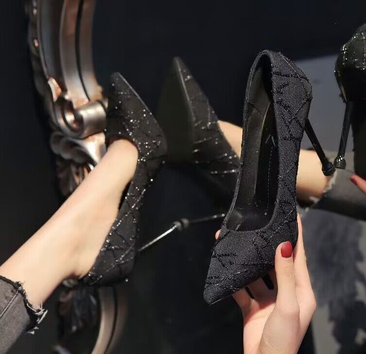 小码法式性感高跟鞋名媛尖头单鞋