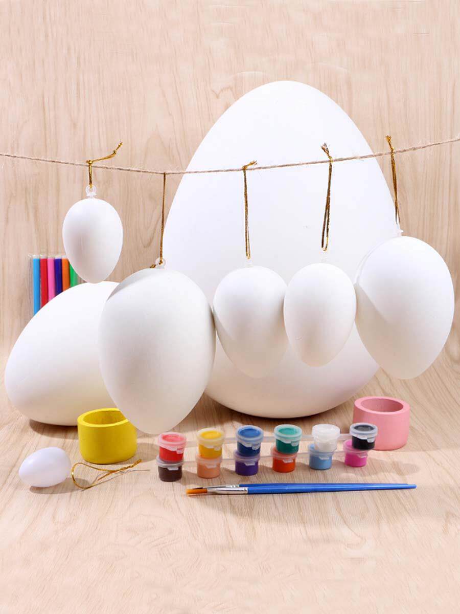 厂家直销儿童复活节彩蛋diy卡通彩绘手绘仿真蛋壳幼儿手工玩具