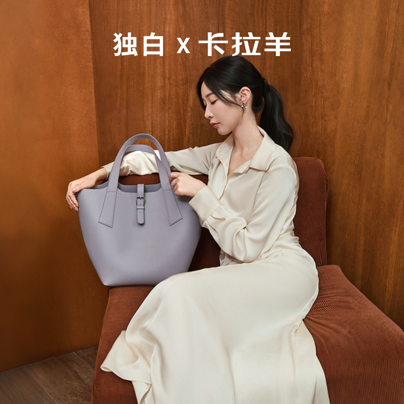 卡拉羊独白大容量超轻托特包超纤皮耐磨女士包单肩手提包