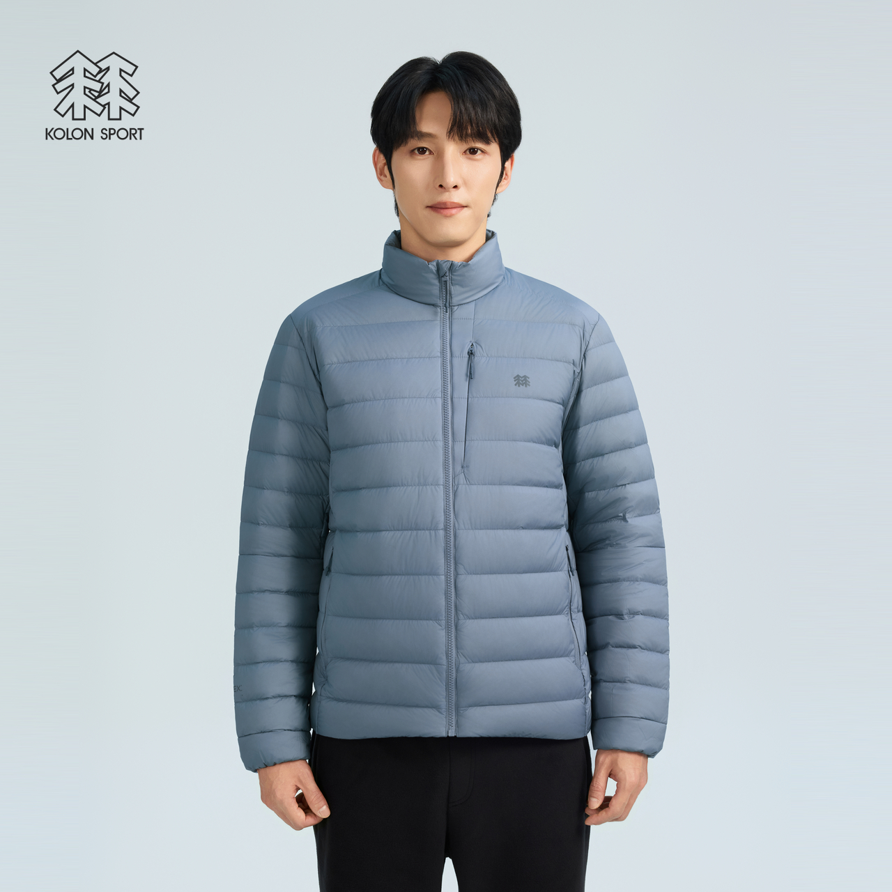 可隆KOLONSPORT运动户外25冬新款男式轻量绗缝排骨羽绒服韩国正品