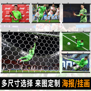 利瓦科维奇海报挂画足球门将自粘壁纸宿舍挂布卷轴卧室墙上装饰画