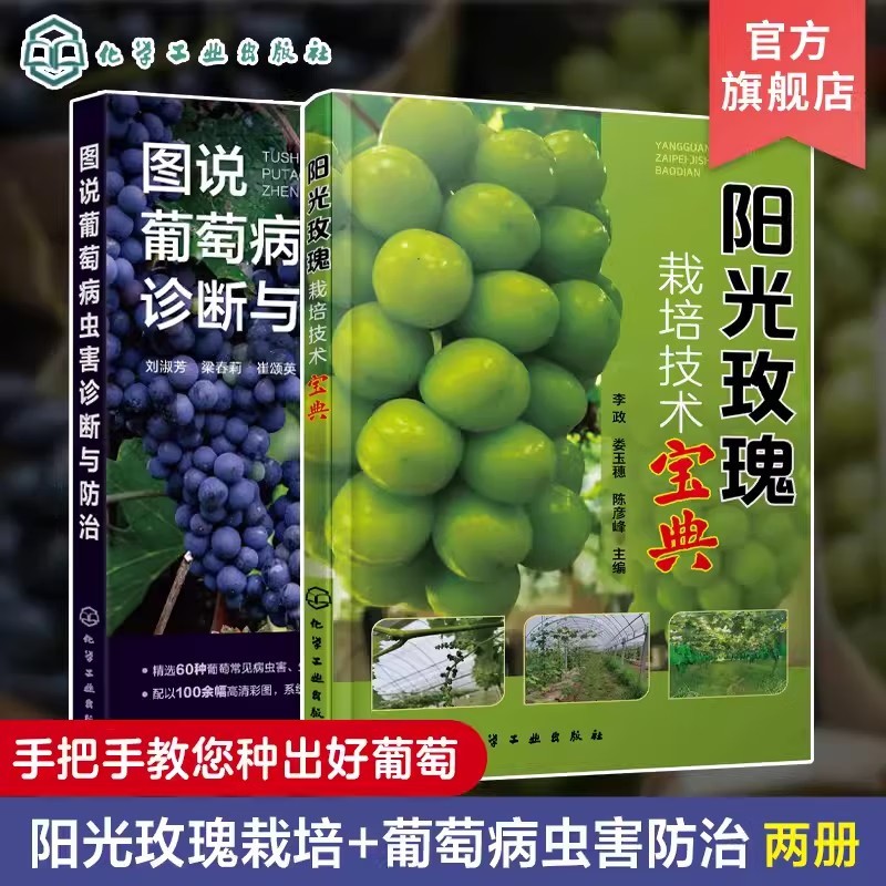 【全2册】阳光玫瑰栽培技术宝典+图说葡萄病虫害诊断与防治 化学工业出版社