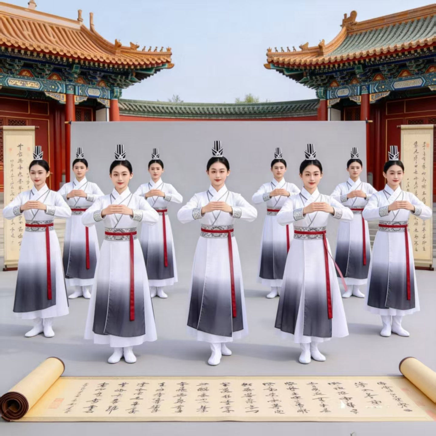 壮志少年行舞蹈服儿童国学服装古装汉服表演服男女童弟子规演出服