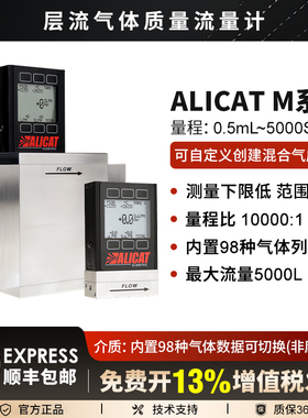 Alicat层流气体质量流量计内置 98 种气体创建混合气体流量校准