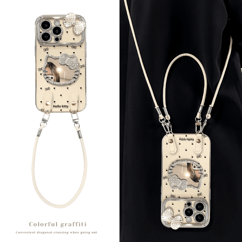 KT蝴蝶结公仔适用16手机壳挂绳