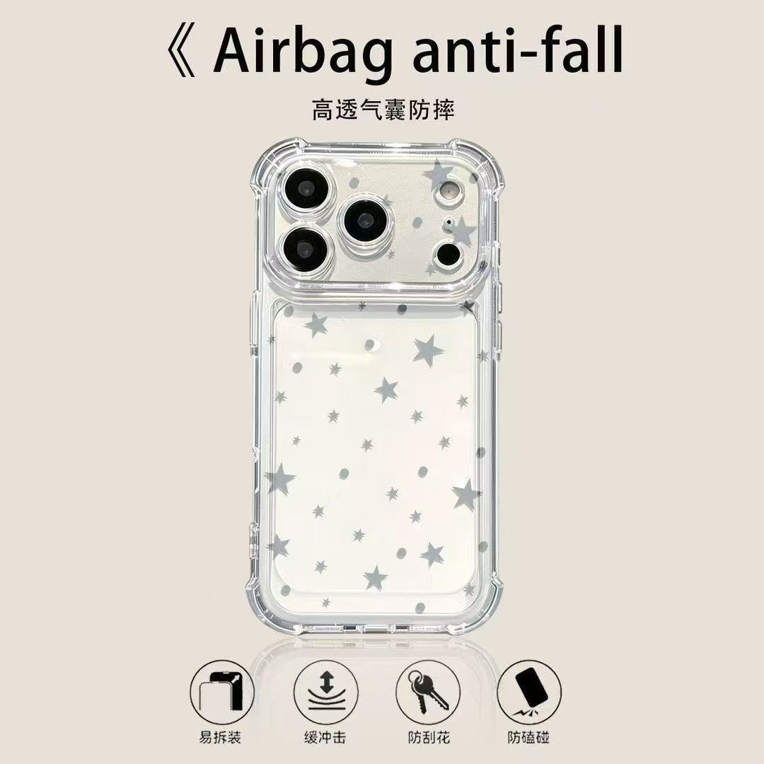 蓝色星星适用苹果17/18手机壳iPhone16新款华为mate70pro气垫防摔pura80女OPPOReno15c透明vivos60小米17荣耀