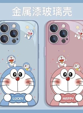 叮当猫适用vivox90手机壳x80/x70/x60/x50高级感s16/s15/s12/s10/s7小众y77e新款iqoo11情侣neo7/6/5玻璃s9女