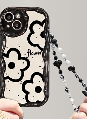 线条花朵适用苹果14手机壳iPhone13Pro软壳12/11promax曲边新款xr/xsmax高级iPhone7/8plus全包se3女mini防摔