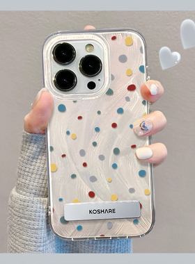 日韩ins彩色波点羽纱适用OPPOReno11手机壳OPPOA97/A96/A93/a11新款防摔reno10/9/8pro支架findx7小众R17全包