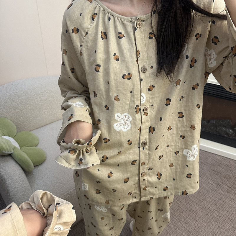 家居服套装女洛可可睡衣两件套纯棉上衣宽松裤子2025夏季新款女