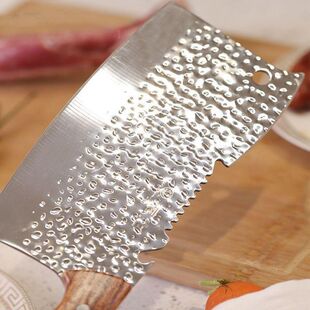 龙德利厨房家用多功能上砍下切两用锻打锤纹菜刀开瓶器刮鱼鳞专用