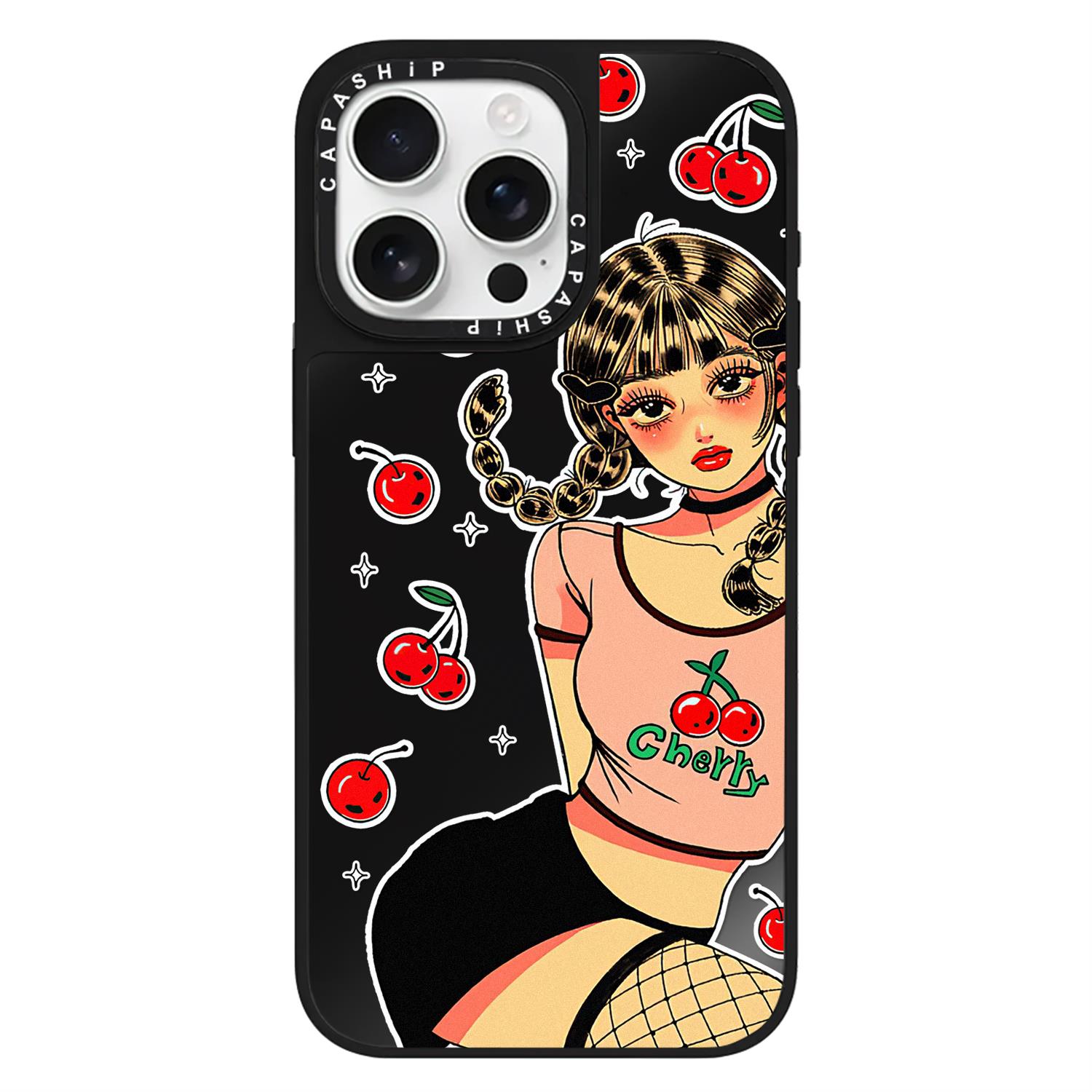 CASE适用苹果15iPhone14plus16黑色镜面13promax17磁吸甜酷少女xr手机壳12防摔11新款xs高级感tif保护套