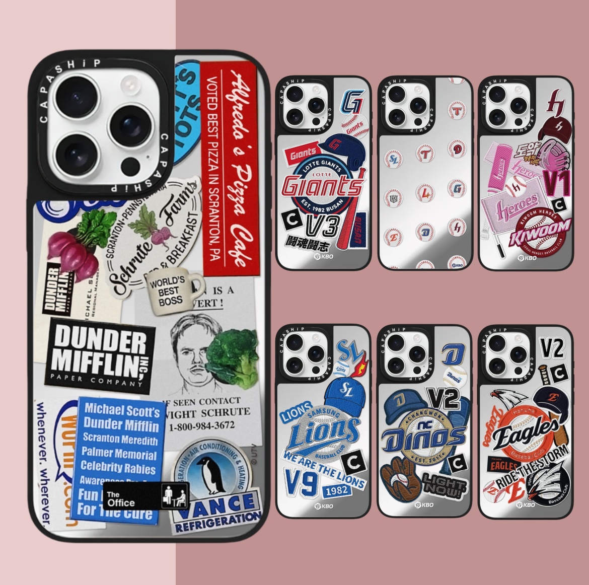 CASE适用苹果15iPhone14plus16镜面13promax17磁吸潮牌KBO2棒球xr手机壳12防摔11新款xs高级感tif保护套