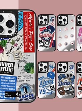 CASE适用苹果15iPhone14plus16镜面13promax17磁吸潮牌KBO2棒球xr手机壳12防摔11新款xs高级感tif保护套