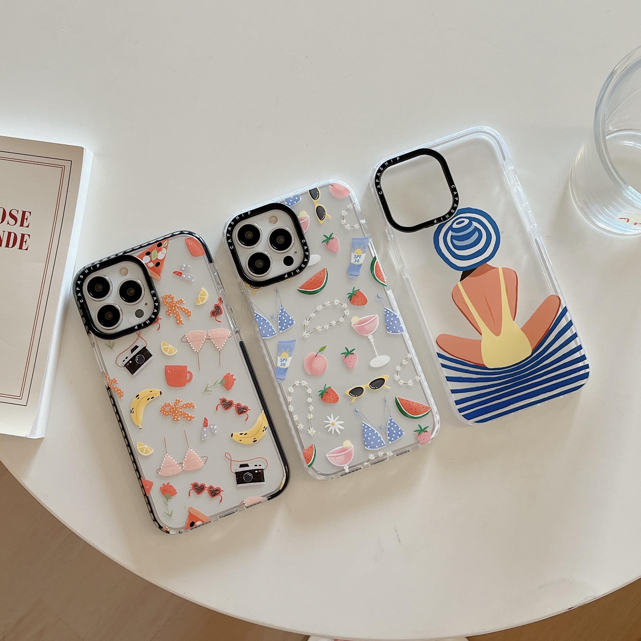 适用苹果15iPhone14plus16透明13promax小清新xs17夏日标签xr超火网红手机壳12防摔11新男女款高级感保护套