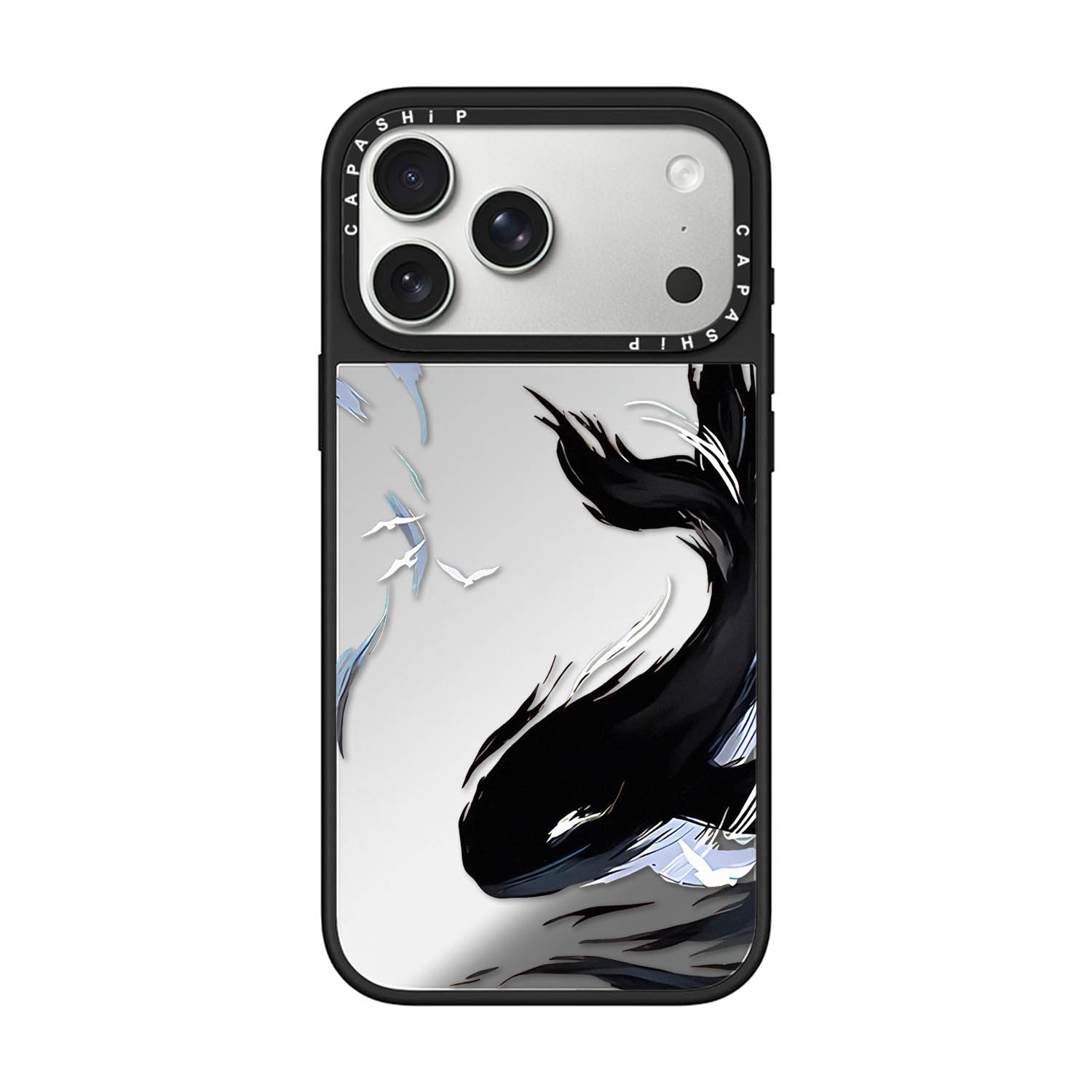 CASE适用苹果15iPhone14plus16镜面13promax17磁吸Magsafe艺术水墨鲸鱼xr手机壳12防摔11新款xs高级感保护套