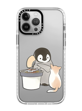 C家适用苹果15iPhone14plus16亚克力13promax17磁吸可爱企鹅呆小毛手机壳12防摔11新款高级感tif保护套
