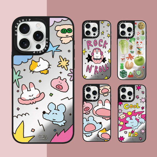 CASE适用苹果15iPhone14plus16镜面13promax17磁吸Sukeydokey兔子老鼠xr手机壳12防摔11新款xs保护套tif